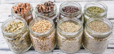 Herbs and Spices In Mason Jars