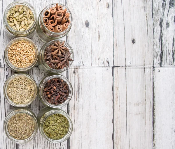 Herbs and Spices In Mason Jars — Stock fotografie