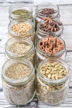 Herbs and Spices In Mason Jars