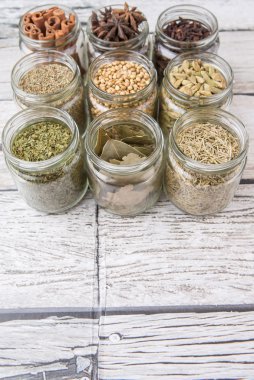Herbs and Spices In Mason Jars