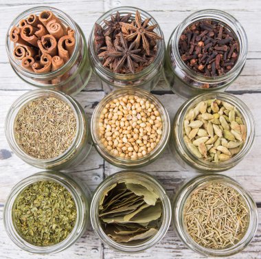 Herbs and Spices In Mason Jars