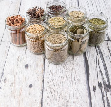 Herbs and Spices In Mason Jars
