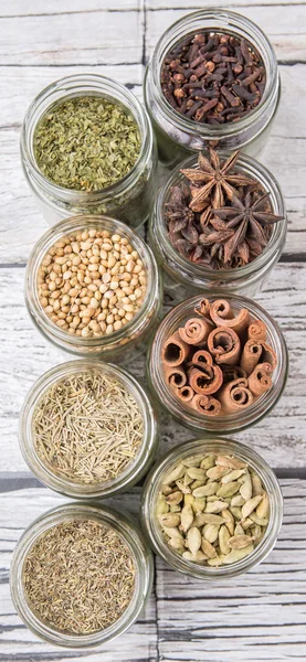 Herbs and Spices In Mason Jars — Stock Fotó