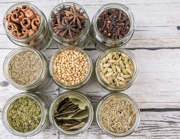 Herbs and Spices In Mason Jars