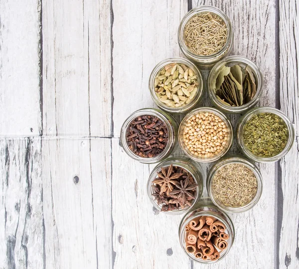 Herbs and Spices In Mason Jars — Stock Fotó