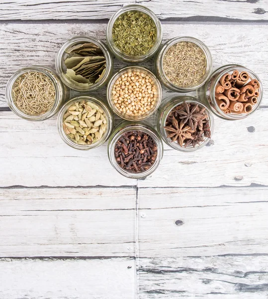 Herbs and Spices In Mason Jars — Stock Fotó