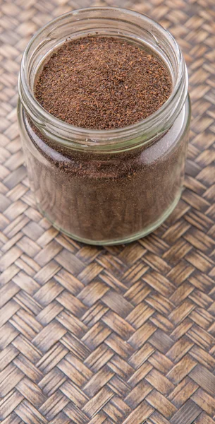 Processed Tea Leaves In Mason Jar — Stock Photo, Image