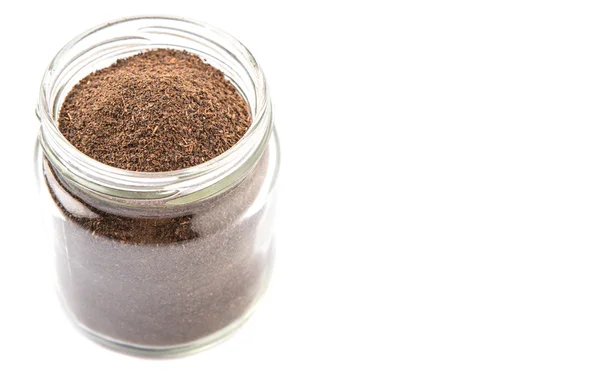 Processed Tea Leaves In Mason Jar — Stock Photo, Image