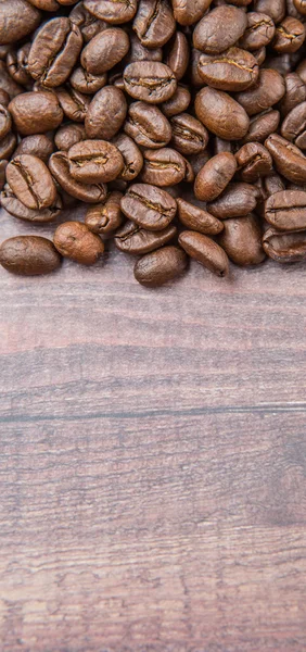 Roasted Coffee Beans Rustic Wooden Background — Stock Photo, Image