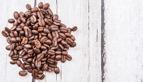 Roasted Coffee Beans Rustic Wooden Background — Stock Photo, Image