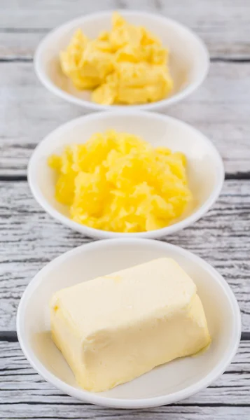 Tereyağı, margarin ve Hint Ghee — Stok fotoğraf