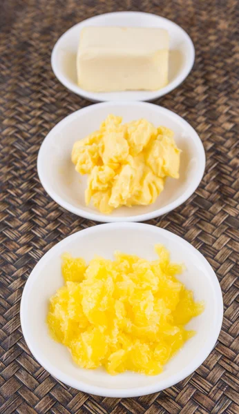 Butter, Margarine And Indian Ghee — Stock Photo, Image