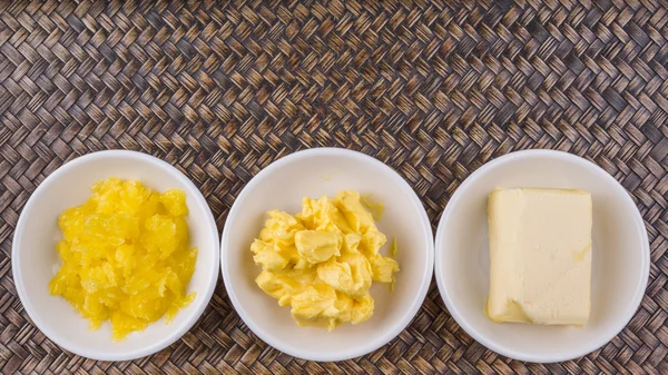 Butter, Margarine And Indian Ghee — Stock Photo, Image