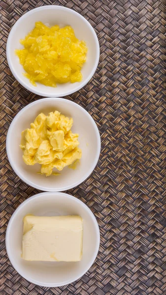 Butter, Margarine And Indian Ghee — Stock Photo, Image