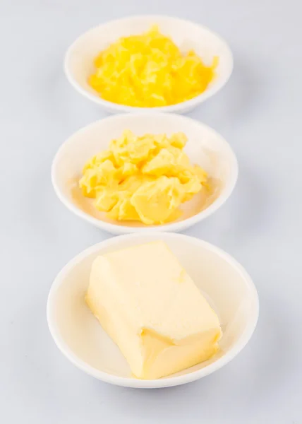 Máslo, margarín a indického ghí — Stock fotografie