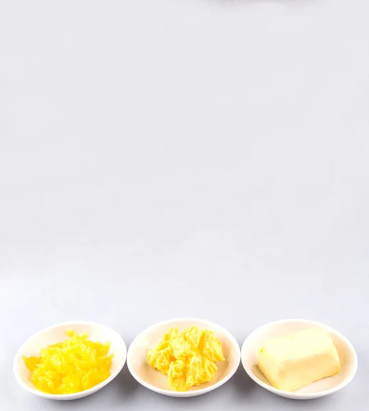 Butter, Margarine und indisches Ghee — Stockfoto