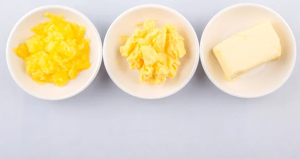 Butter, Margarine and Indian Ghee — Stock Photo, Image