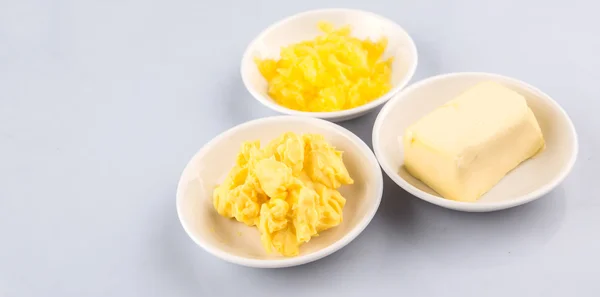 Butter, Margarine and Indian Ghee — Stock Photo, Image