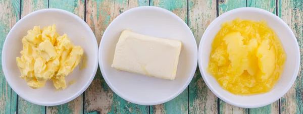 Vaj, margarin és indiai Ghee — Stock Fotó