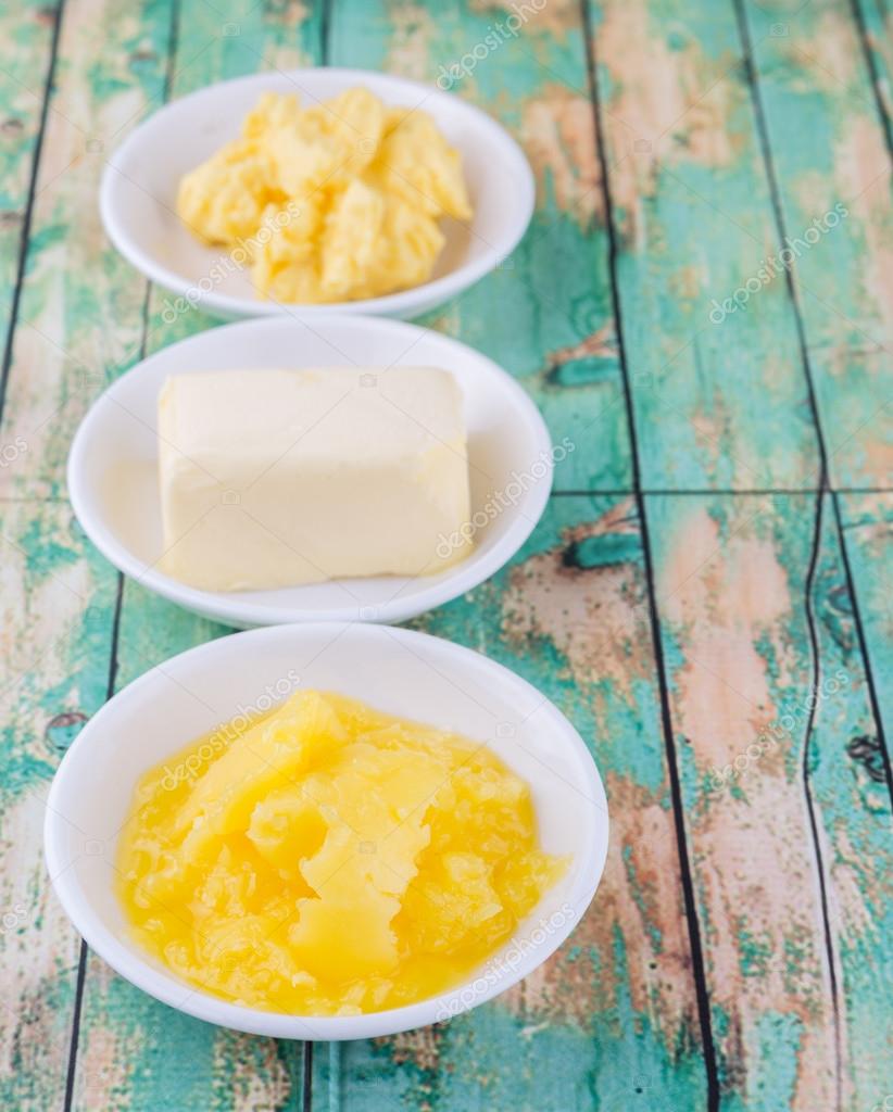 Vaj, margarin és indiai Ghee — Stock Fotó © akulamatiau 78281822