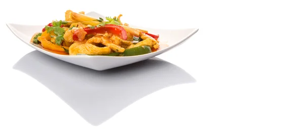 Malaysiska Traditionell Maträtt Ayam Paprik Eller Kryddig Stir Fry Kyckling — Stockfoto