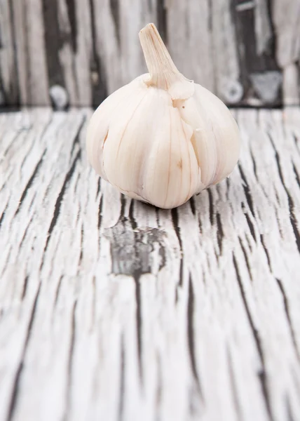 Clove Garlic Rustic Wooden Background — Stock Photo, Image