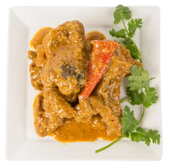 Curry de cordero en plato blanco — Foto de Stock