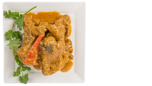 Lamb curry in white plate — Stock Photo, Image