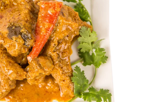 Curry di agnello in piatto bianco — Foto Stock
