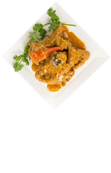 Lammcurry in weißem Teller — Stockfoto