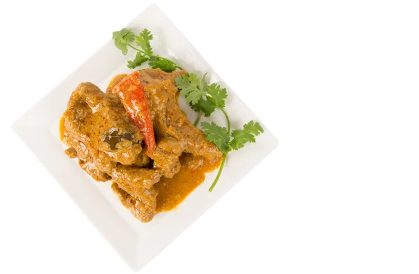 Curry de cordero en plato blanco — Foto de Stock