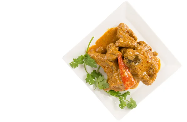 Lamb curry in white plate — Stock Photo, Image