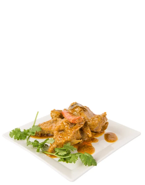 Jagnięcina curry w białej płytce — Zdjęcie stockowe
