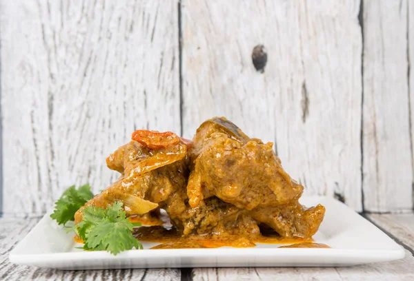 Lamb curry in white plate — Stock Photo, Image