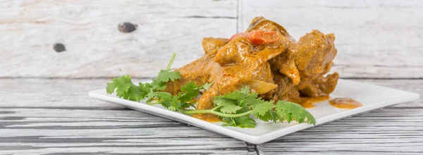 Lamb curry in white plate — Stock Photo, Image