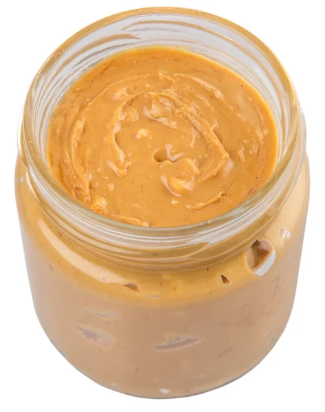 Manteiga de amendoim em Mason Jar — Fotografia de Stock