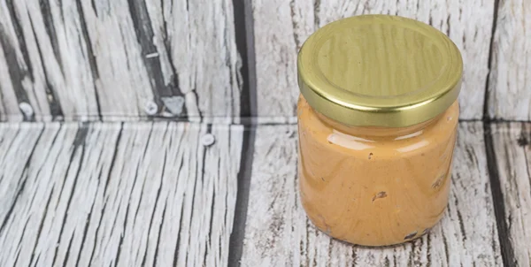 Peanut Butter In Mason Jar — Stockfoto