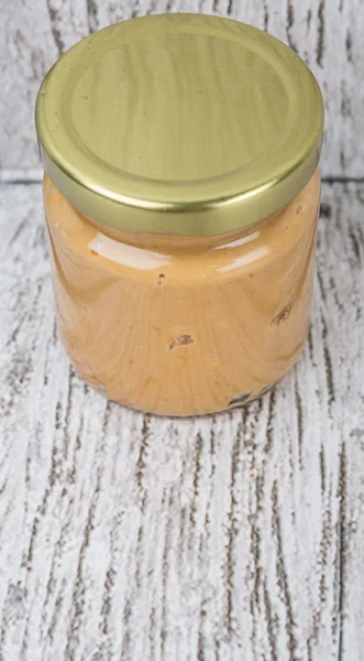 Peanut Butter In Mason Jar — Stockfoto