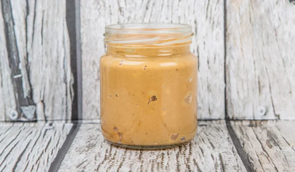 Peanut Butter In Mason Jar — Stock Photo, Image