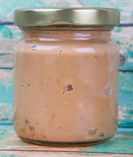 Peanut Butter In Mason Jar — Stockfoto