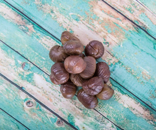 Castanha Descascada Inteira Assada — Fotografia de Stock