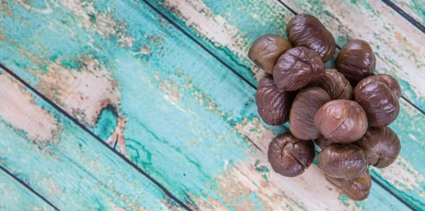 Castanha Descascada Inteira Assada — Fotografia de Stock