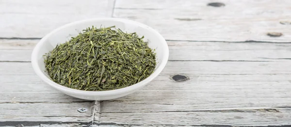 Dried Green Tea Leaves — Stock Photo, Image