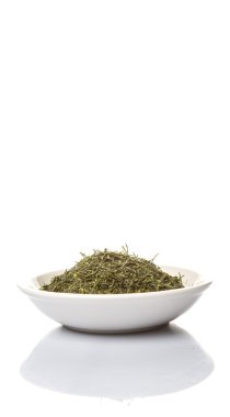 Kurumuş yeşil çay yaprakları