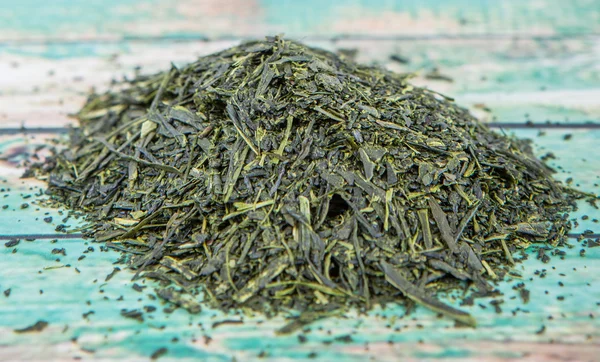 Folhas de chá verde secas — Fotografia de Stock