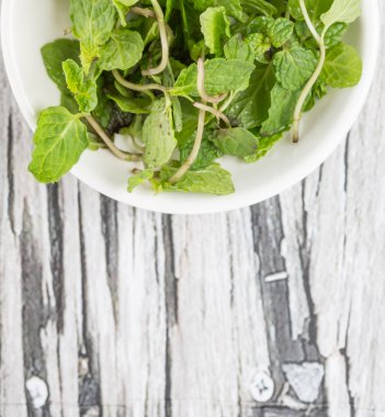 Otlar taze nane yaprakları