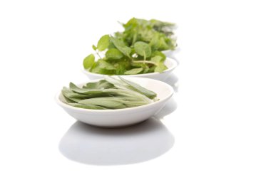 Otlar çeşitli beyaz kase