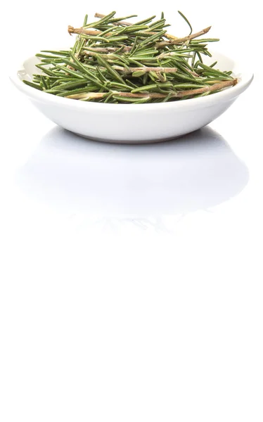 Rosemary Herbs In White Bowl — Stock Photo, Image