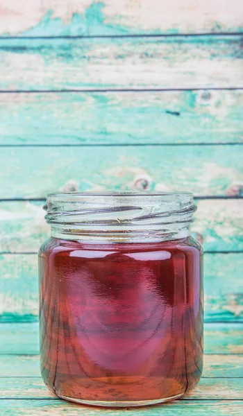 Xarope de bordo em Mason Jar — Fotografia de Stock