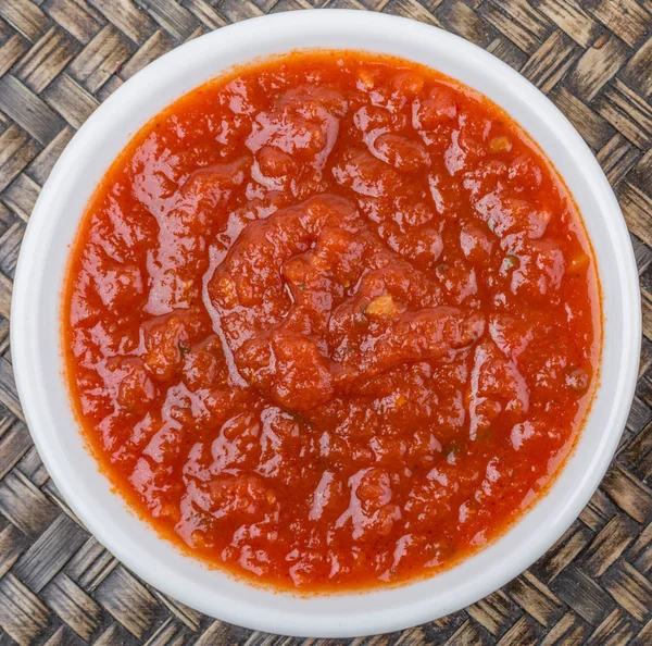 Spaghetti Sauce In White Bowl — Stock Photo, Image